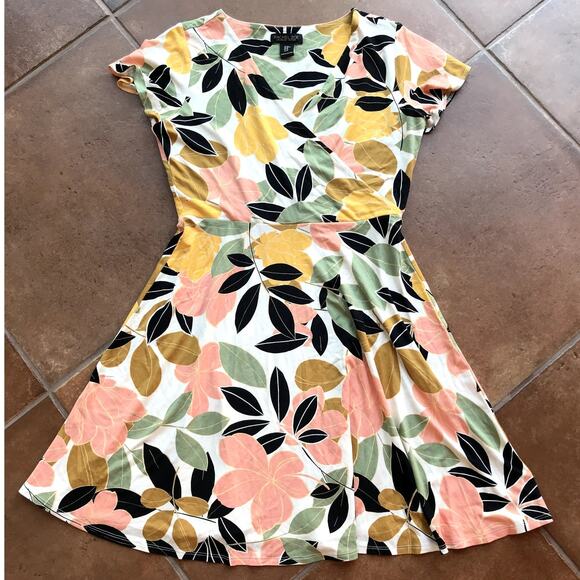 Rachel Zoe Colorful Floral Print Knit Dress with Supplice Neckline size M - Picture 10 of 10